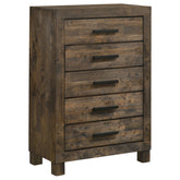 Orleans Furniture - Coaster - Woodmont 5-drawer Bedroom Chest Rustic Golden Brown - 222635